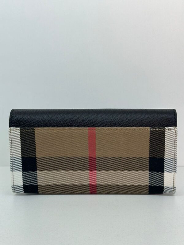 CARTEIRA BURBERRY HALTON CHECK GRAIN WALLET BLACK - Image 8