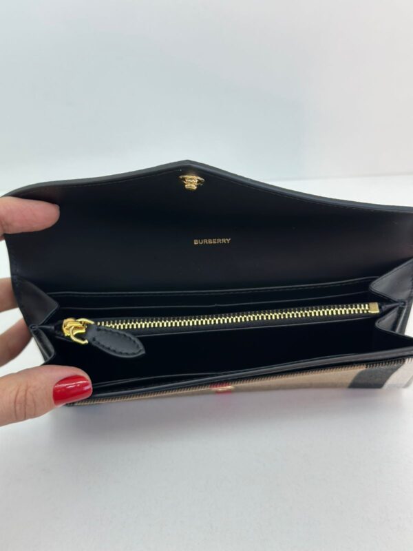 CARTEIRA BURBERRY HALTON CHECK GRAIN WALLET BLACK - Image 19