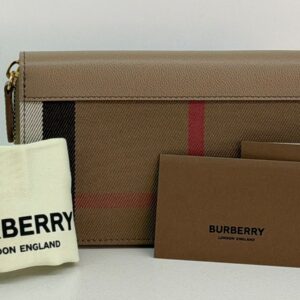 CARTEIRA BURBERRY LARGE ZIP AROUND HOUSE CHECK