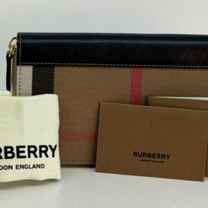 CARTEIRA BURBERRY LARGE ZIP AROUND HOUSE CHECK