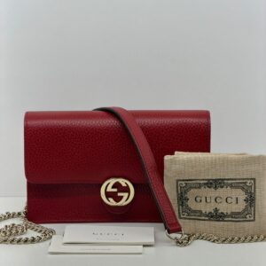 BOLSA GUCCI INTERLOCKING G WALLET ON CHAIN